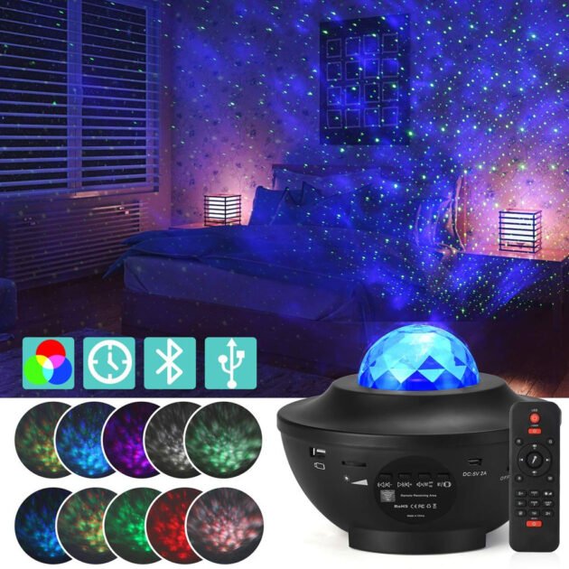 Projecteur Galaxie 3D Laser Bluetooth + haut-parleur USB