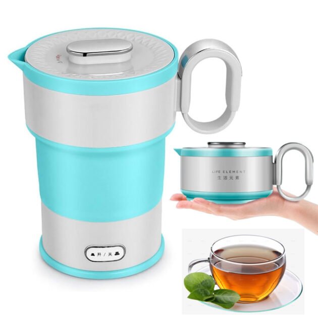 Bouilloire Électrique Pliable en Silicone Alimentaire avec Gobelet Pliable – غلاية مياه قابلة للطي ومحمولة