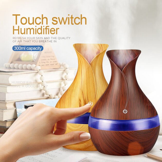 humidificateur vase 300ml Aromathérapie Diffuseur Avec 7 Couleur LED Lumière V2