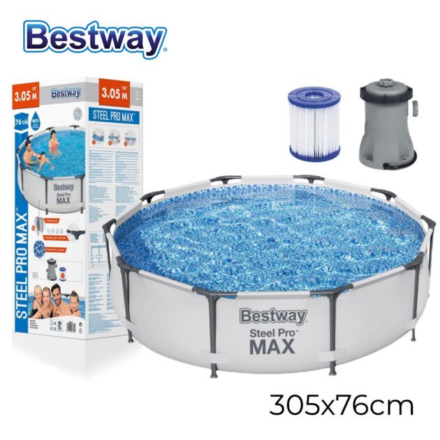 Steel Pro Max™ Piscine Ronde Avec Filtre et Pompe 305x76cm Bestway