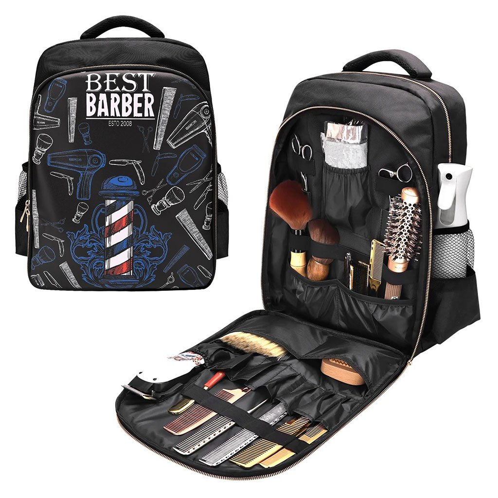 Sac à dos Coiffeur avec des Support pour Tondeuses et Outils Professionnels – حقيبة اغراض الحلاق