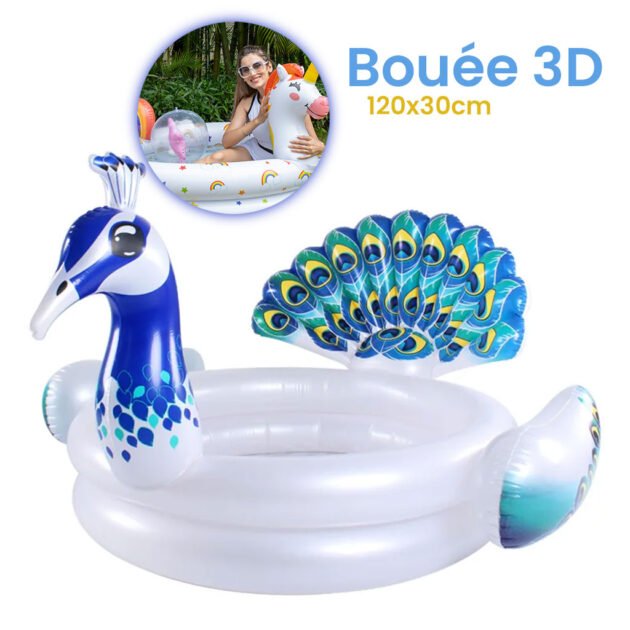 Bouée de piscine Design Paon 3D pour Enfants – حوض سباحة على شكل طائر