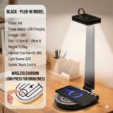 Lampe de bureau et chargeur de téléphone portable sans fil 15 W – مصباح مكتب وشاحن لاسلكي