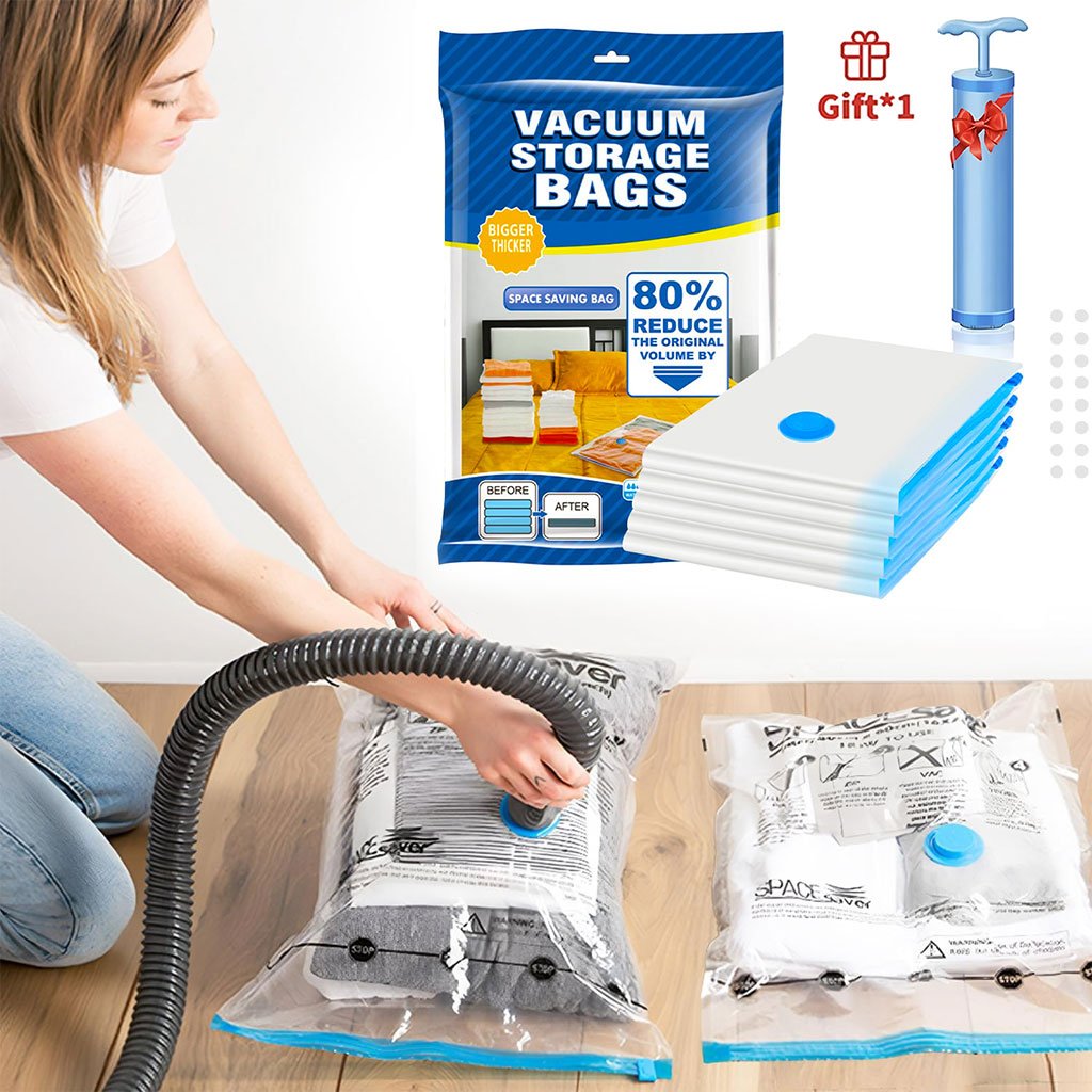 Pack de 5 Sacs Sous-Vide refermables et réutilisables + Pompe Inclus – طقم أكياس ضغط الهواء