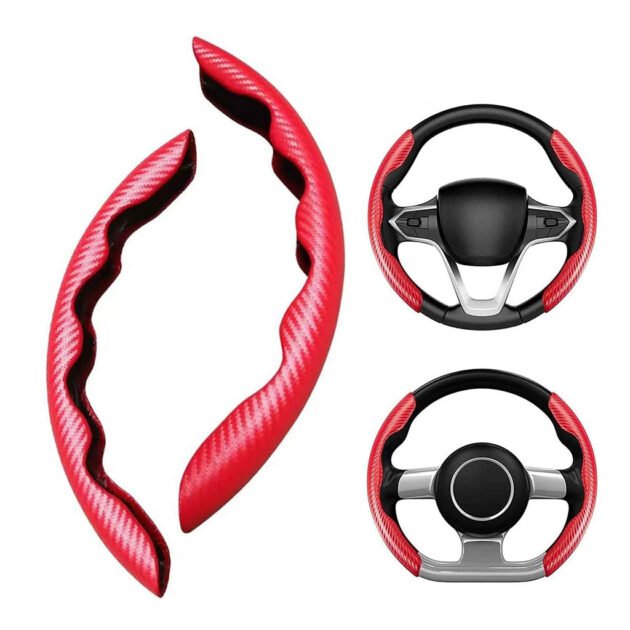 Housse de volant en fibre de carbone confortable et anti-dérapant – غطاء عجلة القيادة