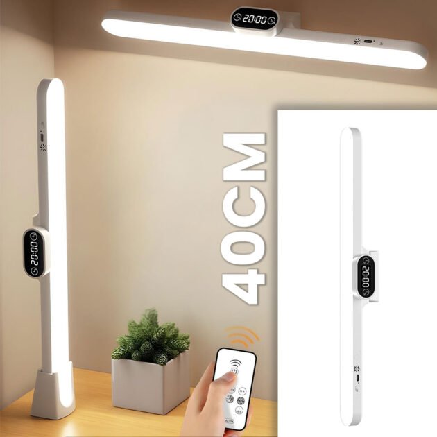 Barre lumineuse LED rechargeable tactile avec 3 modes de couleurs et minuterie GM – مصباح مغناطيسي قابل للتثبيت في عدة أماكن