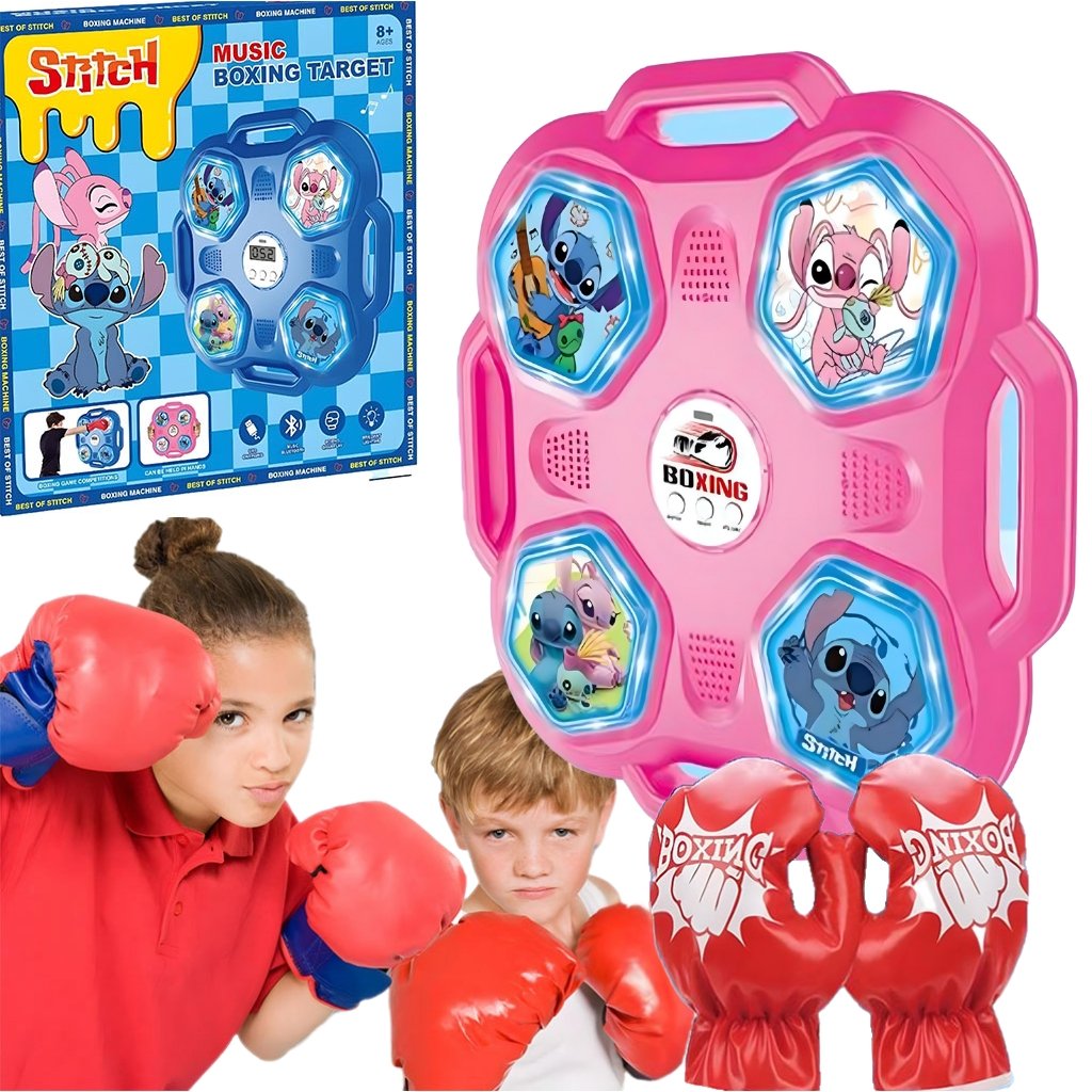 Machine de Boxe Stitch Musicale Rose – آلة الملاكمة الموسيقية للأطفال