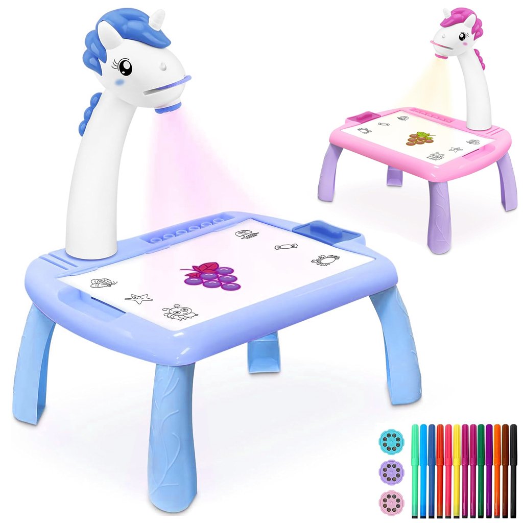 Projecteur de dessin licorne pour enfants avec 24 motifs colorés