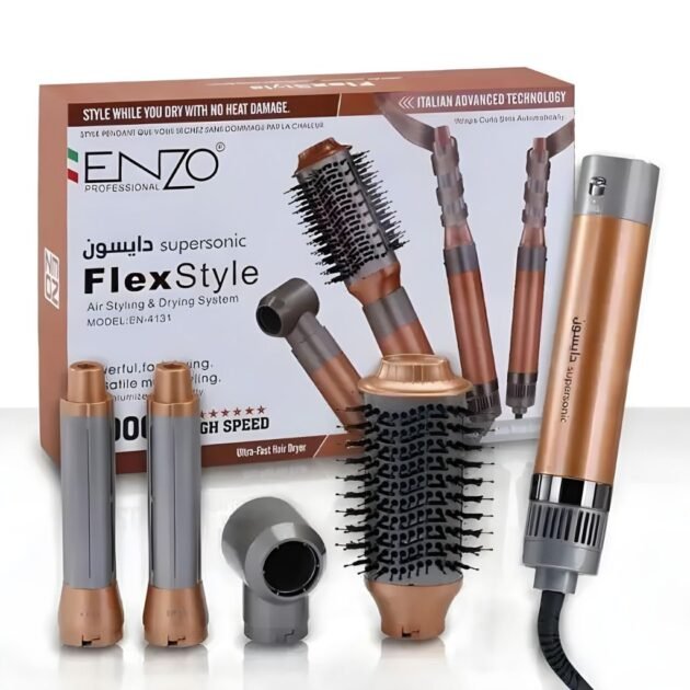 ENZO PROFESSIONAL Brosse Coiffante Multifonctionnelle 4 en 1 – فرشاة تصفيف الشعر متعددة الوظائف