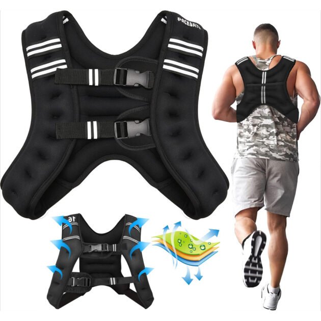 Gilet lesté d’entrainement 5KG réglable avec bretelles élargies – صدرية تدريبات للمحترفين