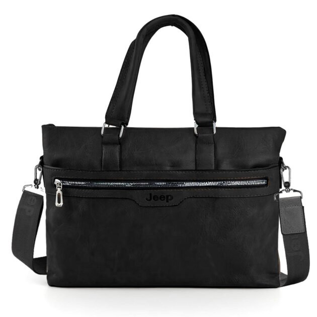 Cartable Homme en Simili Cuir Design Élégant Jeep 180551-12 Noir – حقيبة جلدية لون أسود