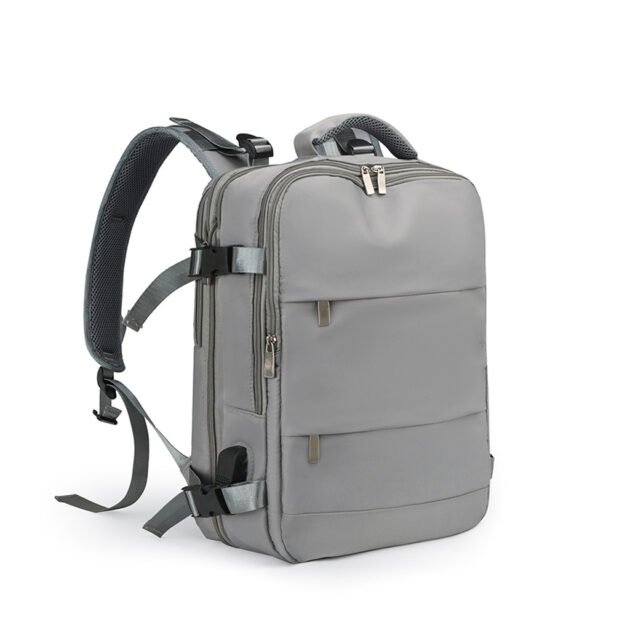 Sac à dos de voyage grande capacité avec plusieurs compartiments extensible L-263 - Gris
