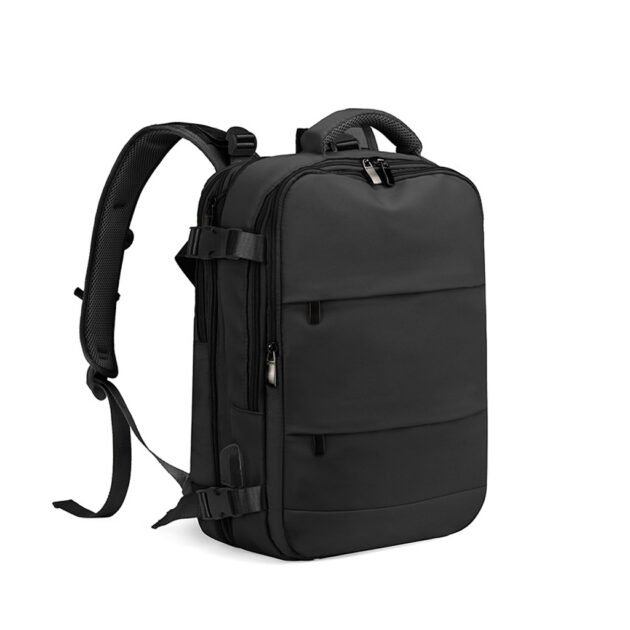 Sac à dos de voyage grande capacité avec plusieurs compartiments extensible L-263 - Noir