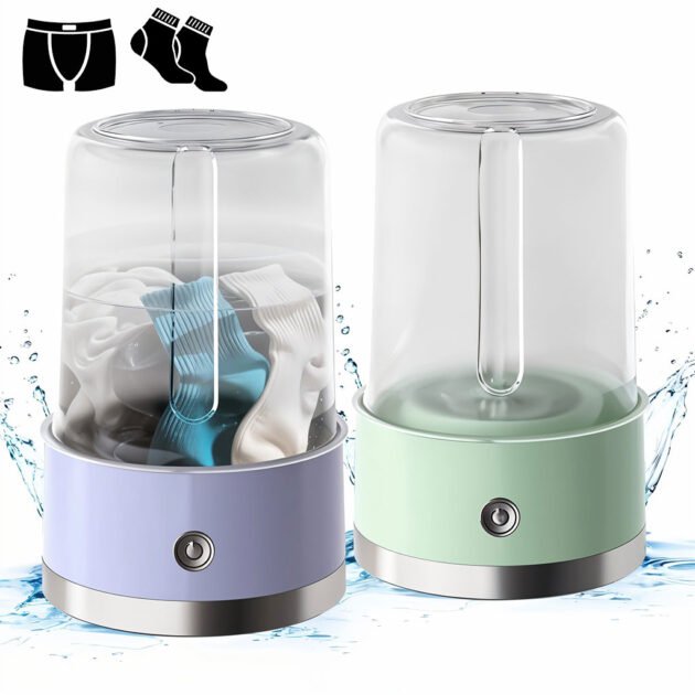 Mini-machine à laver portable rechargeable pour sous-vêtements – غسالة ملابس داخلية محمولة