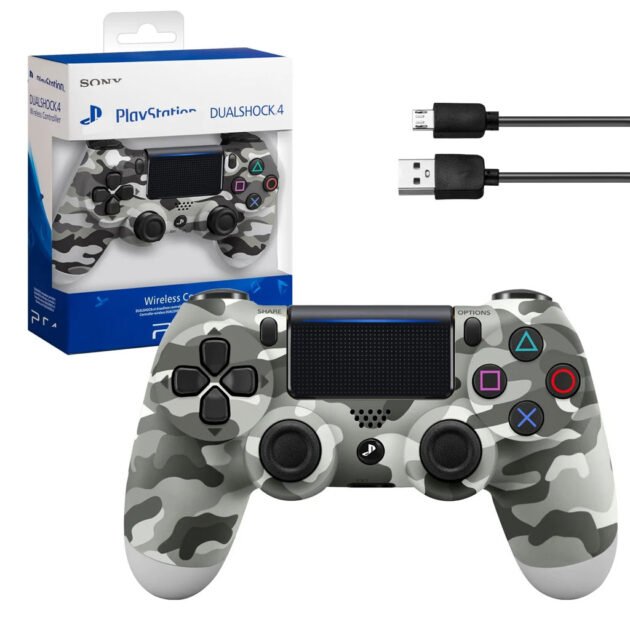 SONY DualShock Manette PS4 Sans Fil, Batterie Rechargeable (High Copy) – Gris Camouflage