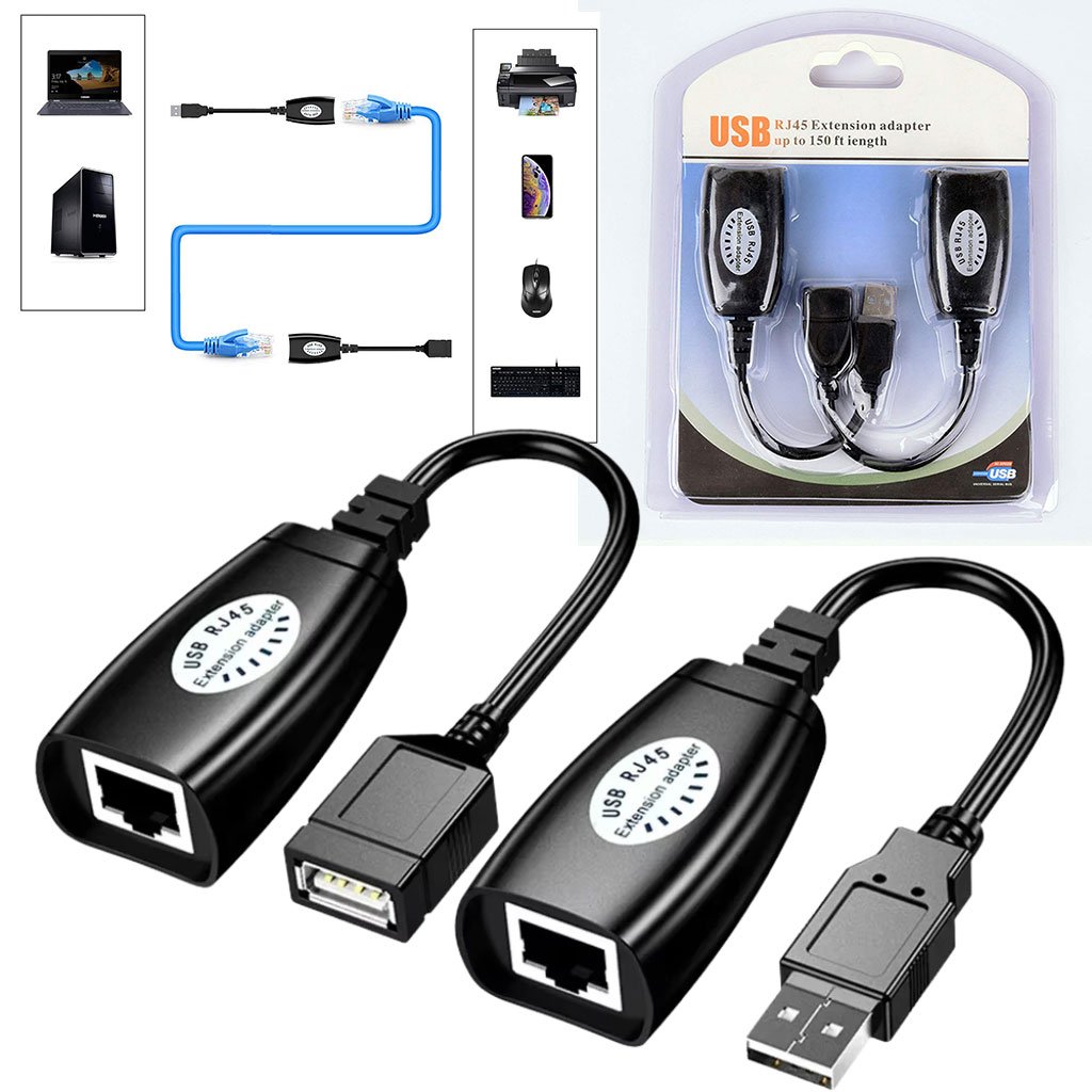 Rallonge de câble USB sur RJ45 2Pcs Longueur jusqu’à 150 m