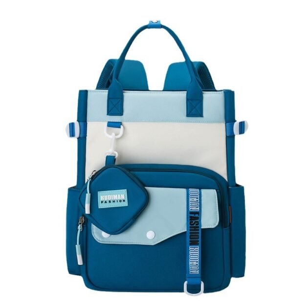 Ensemble de sacs d’école Kawai pour Enfants 2Pcs Avec Pochette Bleu Ciel – محفظة 2 قطع كاواي مع محفظة صغيرة أزرق فاتح