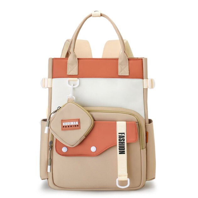 Ensemble de sacs d’école Kawai pour Enfants 2Pcs Avec Pochette Beige – محفظة 2 قطع كاواي مع محفظة صغيرة بيج