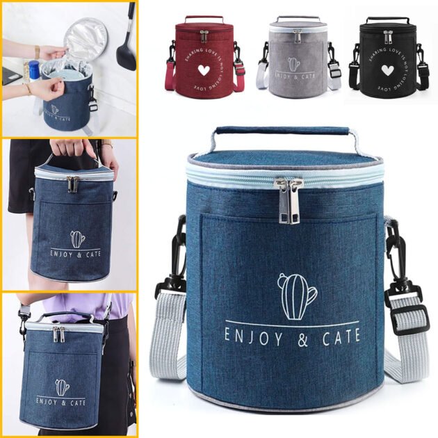 Sac à déjeuner isotherme portable avec bandoulière – حقيبة حفظ الطعام حافظة للحرارة