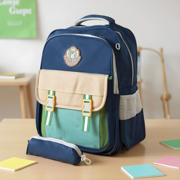 Sac à Dos pour Enfants avec Trousse Assortie KBAG Bleu Nuit V1 – حقيبة ظهر مدرسية للأطفال مع مقلمة أزرق ليلي