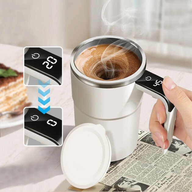 Tasse à café électrique portable avec mesure intelligente de la température – كوب مشروبات ساخنة مع مقياس لدرجة الحرارة