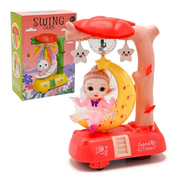 Poupée Musicale Balançante avec Lune Rotative
