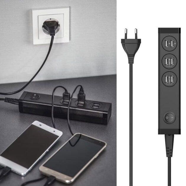 Uniross Station de charge Multi-appareils 6 ports USB A – مقبس طاقة متعدد المنافذ