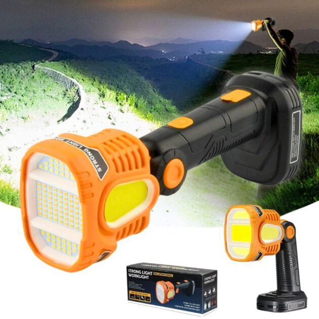 Lampe torche LED Rechargeable USB avec COB Lumière d’urgence – مصباح عالي السطوع