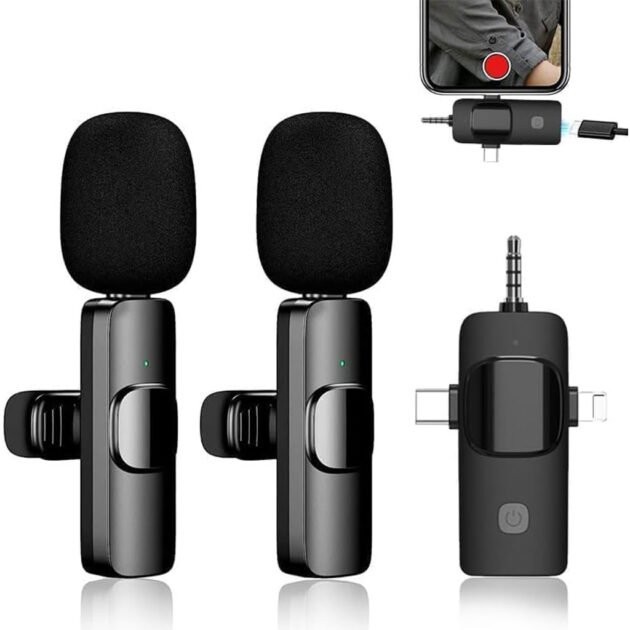 Microphone cravate sans fil 3 en 1 Plug and Play avec puce de réduction du bruit – ميكروفون لاسلكي
