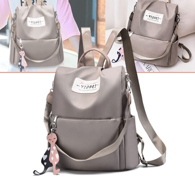 Sac à dos oxford Antivol étanche Pour Femme – Biege