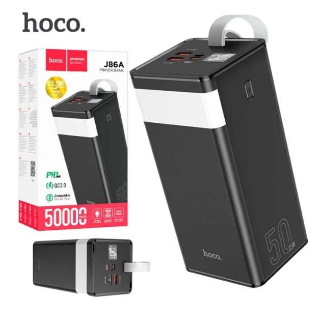 Banque d’alimentation HOCO J86A Powermaster 22,5W 50000mAh Avec Affichage LCD et Lampe douce