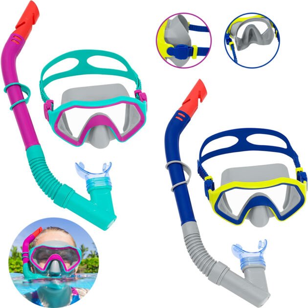 Bestway Masque et Tuba Crusader pour Jeunes Enfants à partir de 7 Ans 24025