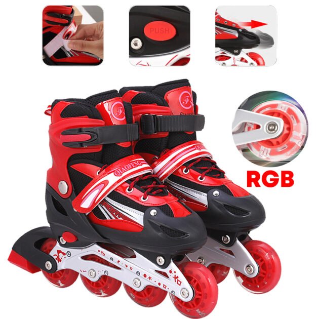 les rouleurs Alignées Confortables pour Enfants avec des roues RGB  pointure de 35-38 / 38-42 / 30-32