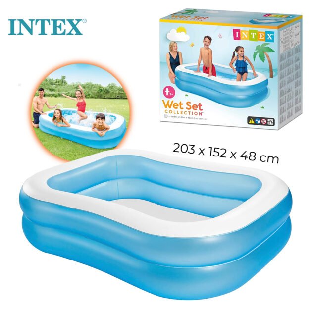 Piscine gonflable rectangulaire 203 x 152 x 48 cm INTEX 57180 – حوض سباحة