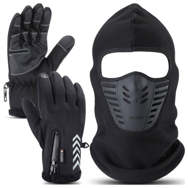 Pack Cagoule d’hiver Excefore avec gants thermiques pour écran tactile – طقم قناع وجه مع قفازات شتوية