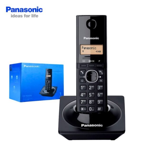 Panasonic Téléphone Numérique Sans Fil KX-TG1711 - هاتف أرضي لاسلكي بخاصية تسجيل الأرقام مع شاشة رقمية