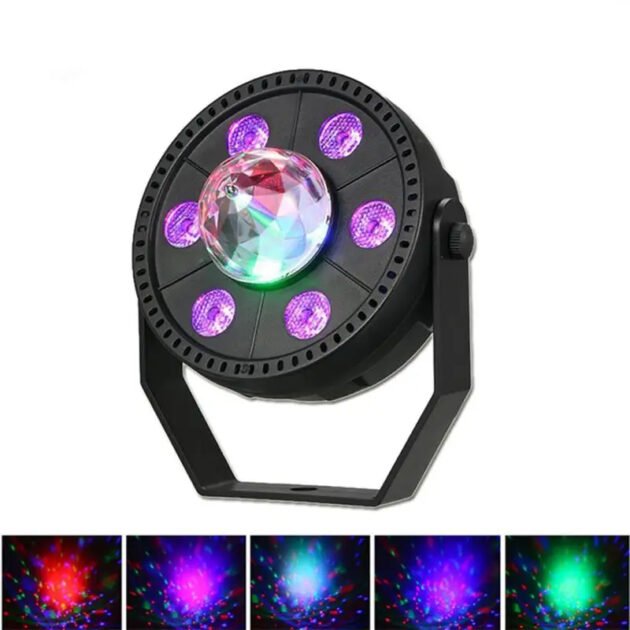 Projecteur jeux de lumiere RGB Laser rotatif  6en1 effets Stroboscope