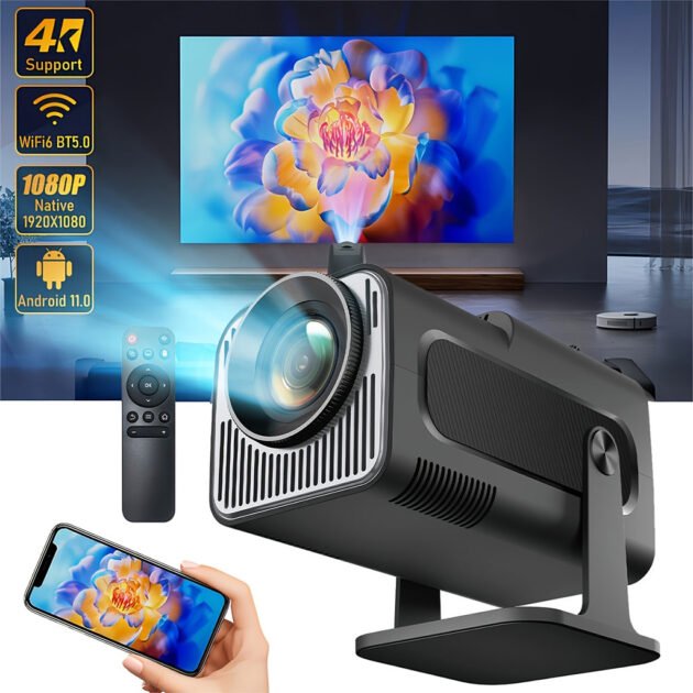 Projecteur portable Full HD HY320 Android 11 WiFi6 et Bluetooth 5.0 - جهاز عرض ذكي