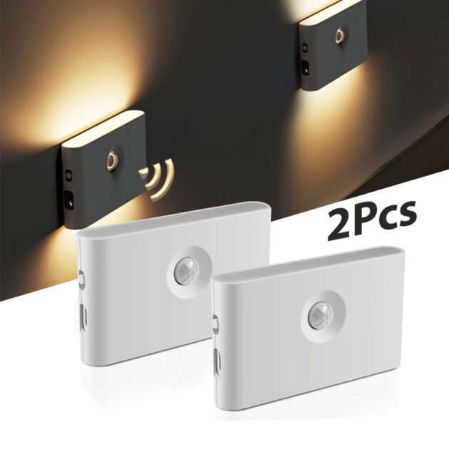 Smart Applique murale LED intelligente à détecteur de mouvement rechargeable 2Pcs - طقم مصباحين لإضاءة الممرات