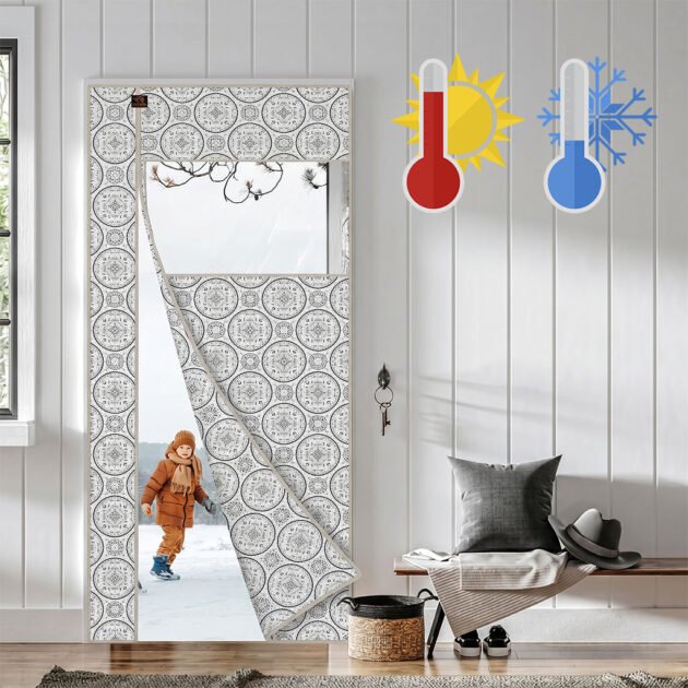 Rideau de Porte Thermique Isolant avec Fenêtre PVC - ستارة الباب الحرارية ذات النافذة الشفافة