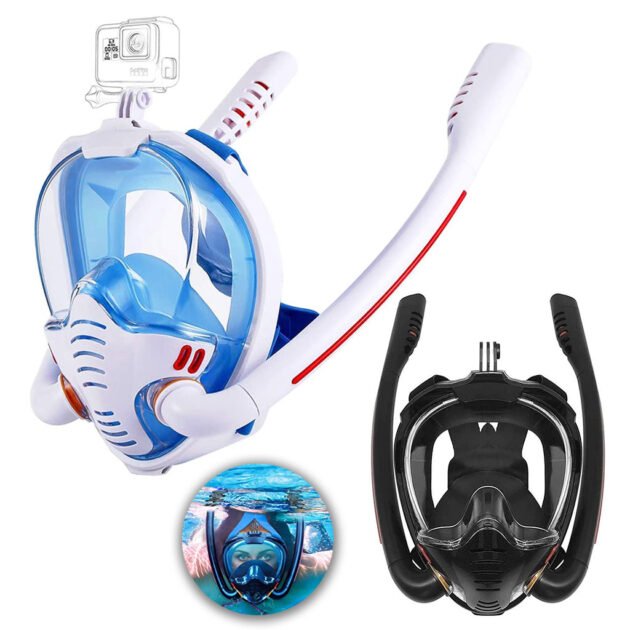 Masque de Plongée à Double Tube avec Support GoPro CHN021SAC – قناع غوض إحترافي مع حامل كاميرة
