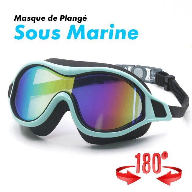 Lunettes de Plangée sous marine anti-buée pour adultes – Protection UV Transparence à 180°