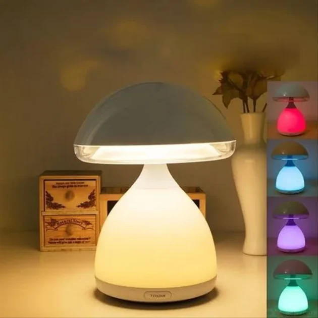 مصباح ليلي LED بقاعدة مضيئة وتغيير ألوان RGB بلمسة واحدة