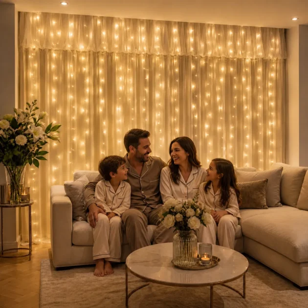 ستارة أضواء LED دافئة – لمسة فخامة ودفء لديكور منزلك
