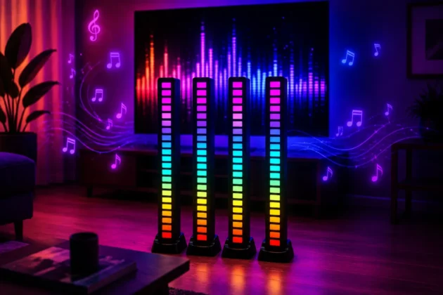 NEWUPGRADE RGB Music Light Bar – أعمدة إضاءة متفاعلة مع الموسيقى.