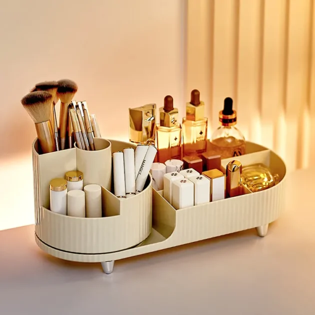 منظم مكياج دوّار فاخر | Luxury Rotating Makeup Organizer
