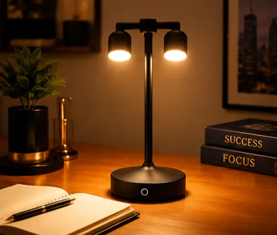 مصباح طاولة LED باللمس قابل لتعديل الارتفاع مع بطارية قابلة للشحن USB