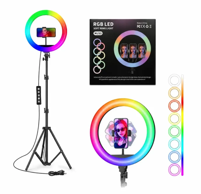 حلقة إضاءة RGB LED MJ33 متعددة الألوان_