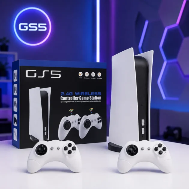GS5 Game Station 2.4G – جهاز ألعاب ريترو مع يدين لاسلكيتين