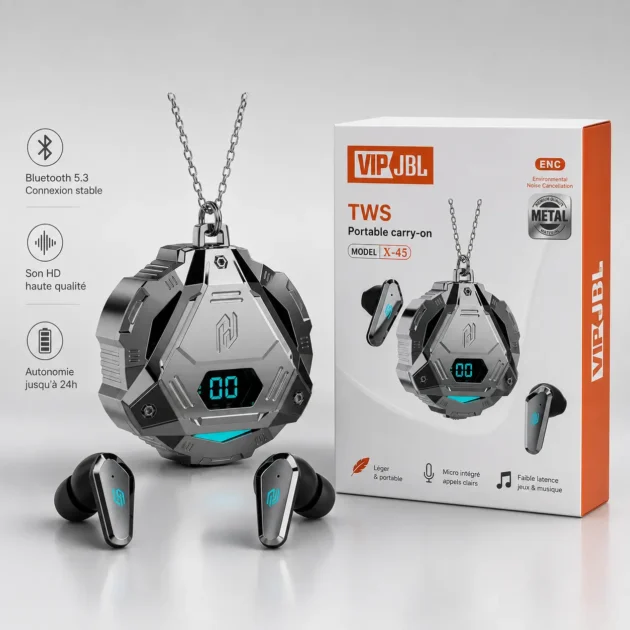 Écouteurs Bluetooth VIP JBL X-45 TWS – Boîtier Métallique